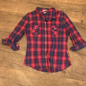 Lightweight cotton plaid shirt